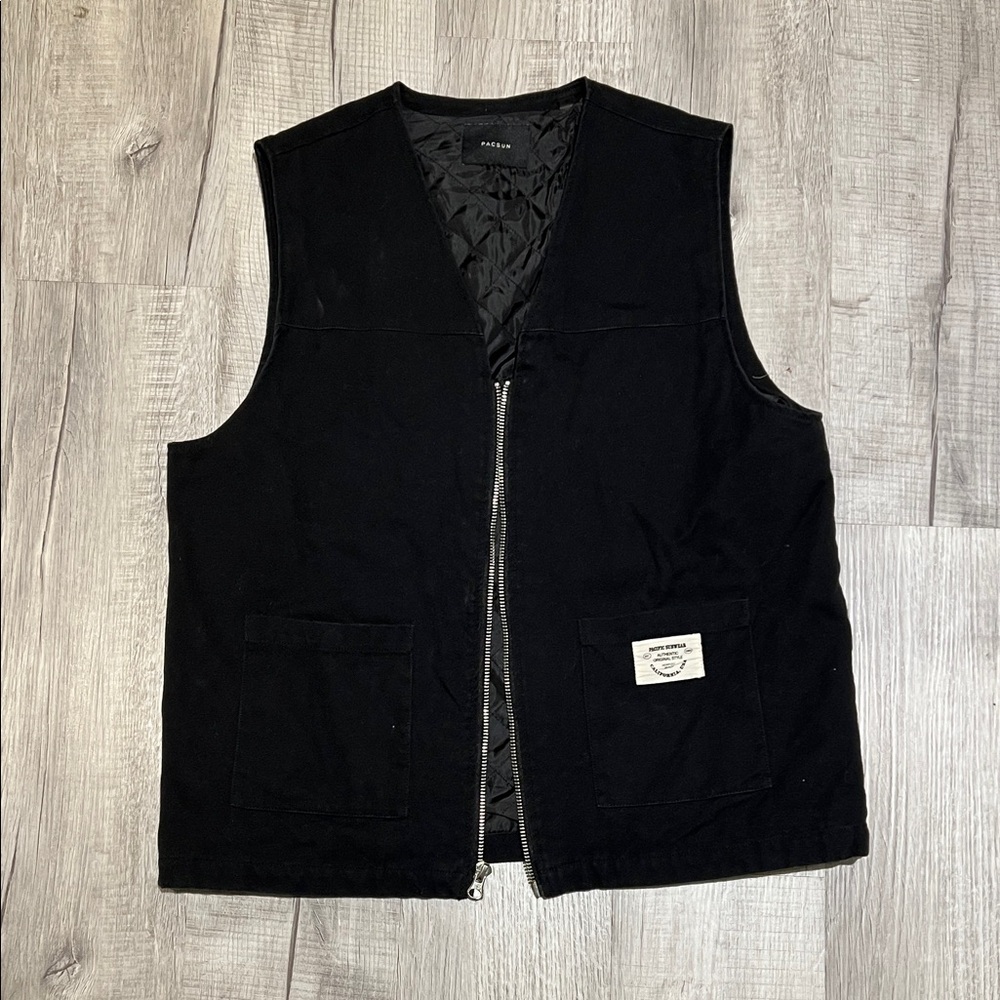 Workwear Men's Black Zip Vest Large